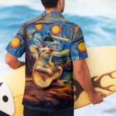 Starry Night Dark Side Of The Moon Van Gogh Pig Animals Hawaiian Shirt 05 - OtherBrick