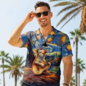 Starry Night Dark Side Of The Moon Van Gogh Pig Animals Hawaiian Shirt 06 - OtherBrick
