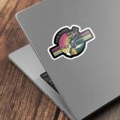 Welcome To The Machine Retro Pink Floyd Kiss Cut Sticker Mockup 2 - OtherBrick