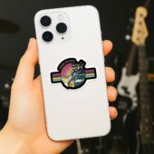 Welcome To The Machine Retro Pink Floyd Kiss Cut Sticker Mockup 4 - OtherBrick