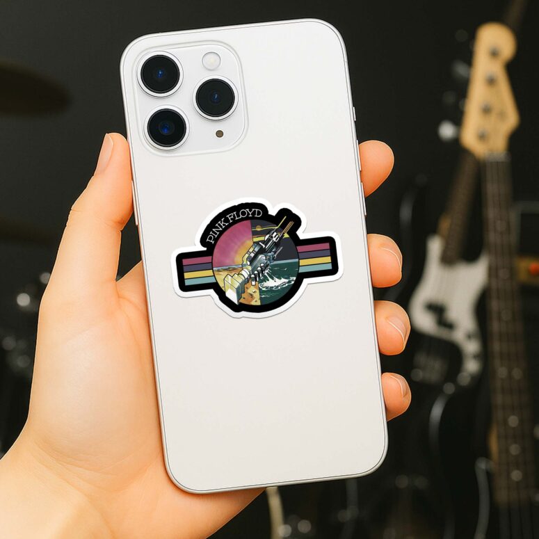 Welcome To The Machine Retro Pink Floyd Kiss Cut Sticker