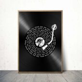 Wish You Were Here Lyric Vinyl Record Retro Pink Floyd Poster Vertical1 - OtherBrick