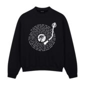 Wish You Were Here Lyric Vinyl Record Retro Shirt Front Sweatshirt Black - OtherBrick
