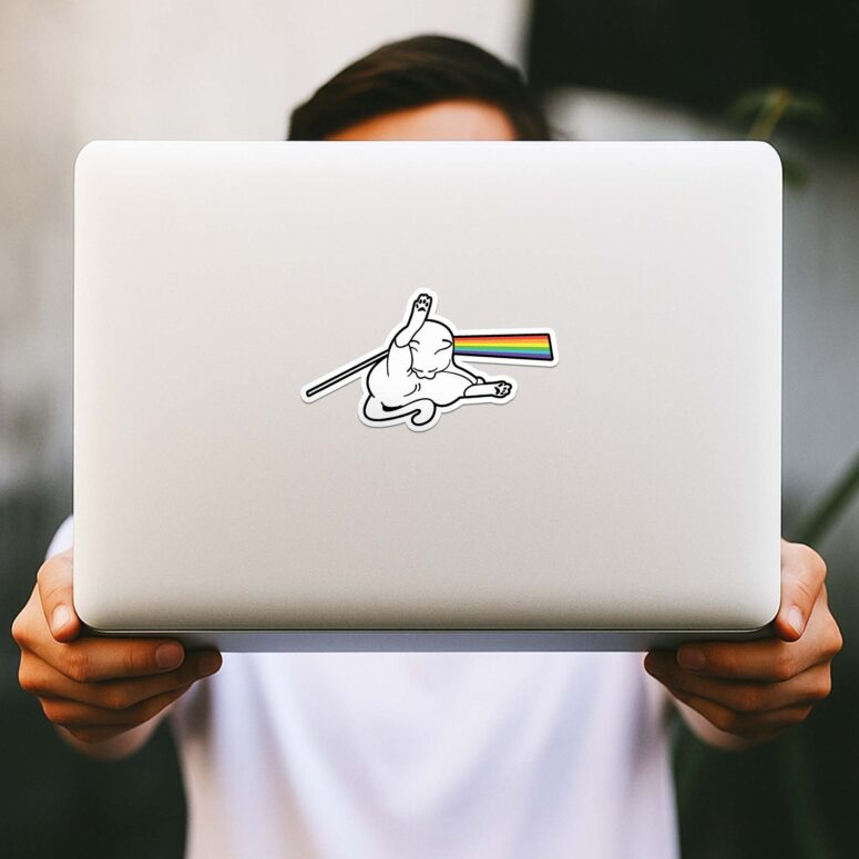 Dark Side Of Cat Butt Pink Floyd Kiss Cut Sticker