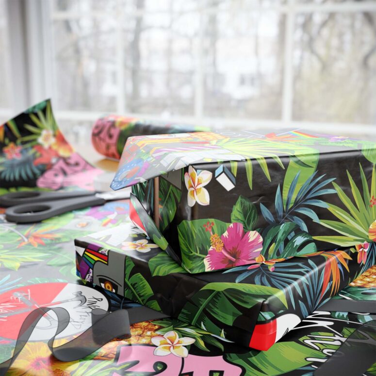 Album Icon The Wall DSOTM Pink Floyd Tropical Plants Wrapping Paper