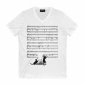 Cats And Time 1973 Music Sheet Dsotm Shirt Front Vneck White - OtherBrick