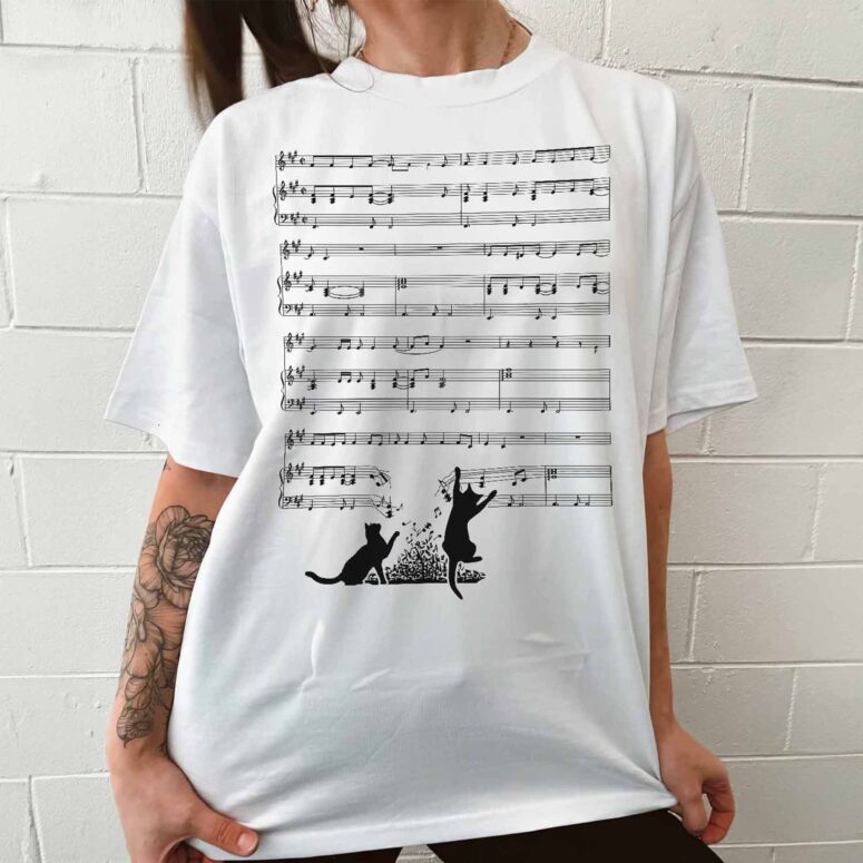 Cats And Time 1973 Music Sheet DSOTM Shirt Cats And Time 1973 Music Sheet DSOTM Shirt