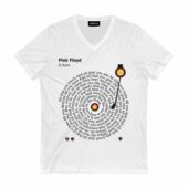 Eclipse Dark Side Of The Moon Turntables Vinyl Lyric Shirt Front Vneck White - OtherBrick