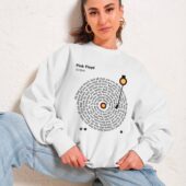 Eclipse Dark Side Of The Moon Turntables Vinyl Lyric Shirt Front Woman Sweater White - OtherBrick