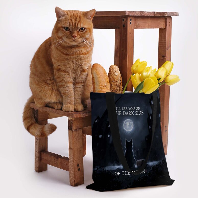 I Will See You On The DSOTM Black Cat Pink Floyd Tote Bag