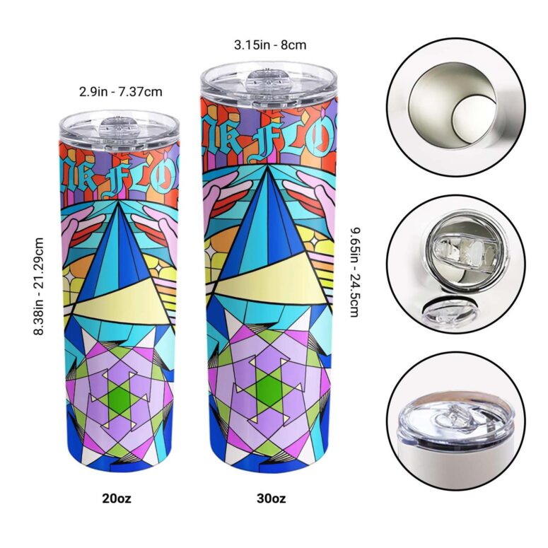 Pink Floyd DSOTM Band Stained Glass Colorful Skinny Stainless Steel Tumbler Pink Floyd DSOTM Band Stained Glass Colorful Skinny Stainless Steel Tumbler