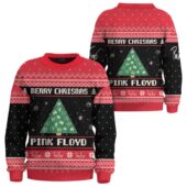 Pink Floyd Merry Christmas Symbols Band Logo Tree Ugly Christmas Sweater Mk 3 - OtherBrick