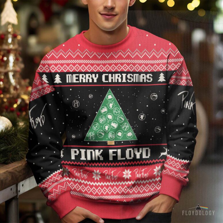 Pink Floyd Merry Christmas Symbols Band Logo Tree Ugly Christmas Sweater