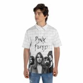 Pink Floyd The Wall Roger David Richard Nick Illustration Polo Shirt Man Front Mockup - OtherBrick