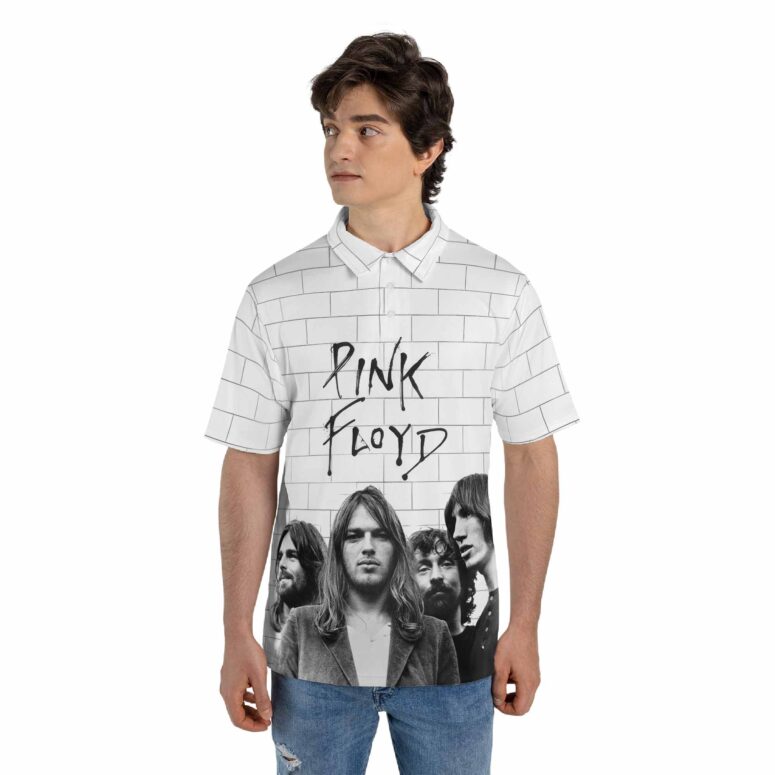 Pink Floyd The Wall Roger David Richard Nick Illustration Polo Shirt Pink Floyd The Wall Roger David Richard Nick Illustration Polo Shirt