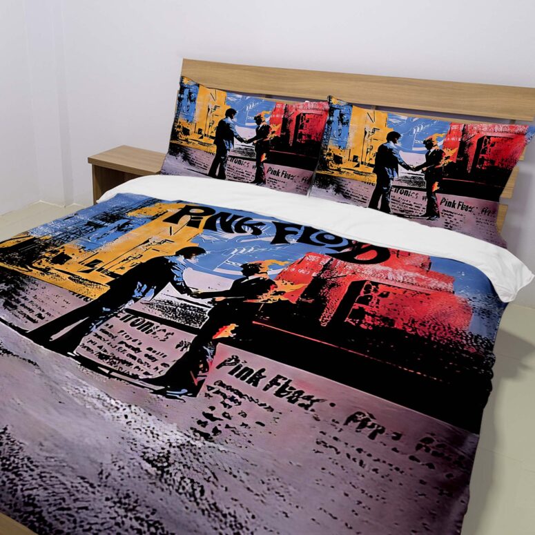 Pink Floyd Wish You Were Here Album Cover Vintage Bedding Set Pink Floyd Wish You Were Here Album Cover Vintage Bedding Set