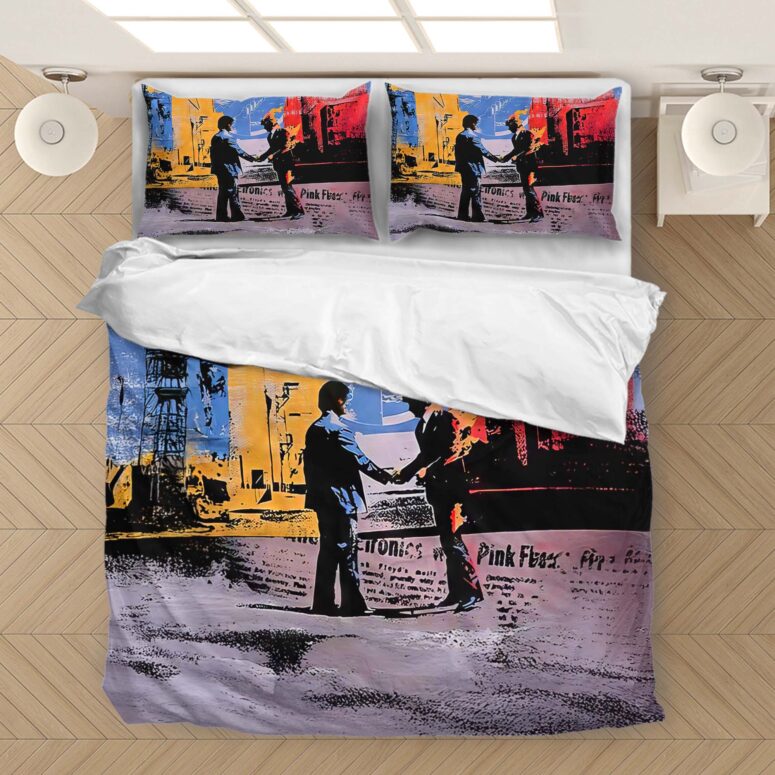 Pink Floyd Wish You Were Here Album Cover Vintage Bedding Set Pink Floyd Wish You Were Here Album Cover Vintage Bedding Set