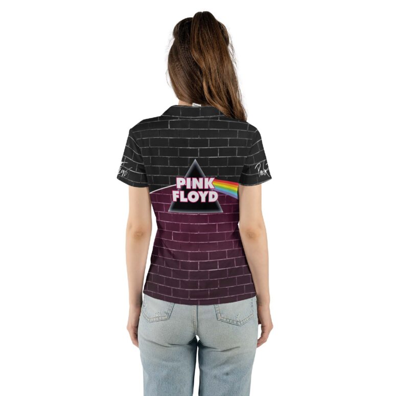 The Wall Dark Side Of The Moon Pink Floyd Purple Black Polo Shirt