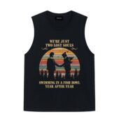 We Re Just Two Lost Souls Wish You Were Here Retro Front Tank Black - OtherBrick