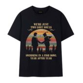 We Re Just Two Lost Souls Wish You Were Here Retro Front Tshirt Black - OtherBrick