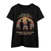 We Re Just Two Lost Souls Wish You Were Here Retro Front Wtee Black - OtherBrick