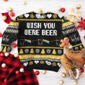 Wish You Were Beer Vintage Pink Floyd Christmas Ugly Sweater Mk 2 - OtherBrick