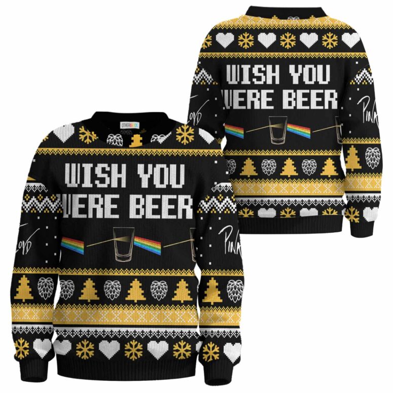 Wish You Were Beer Vintage Pink Floyd Christmas Ugly Sweater Wish You Were Beer Vintage Pink Floyd Christmas Ugly Sweater