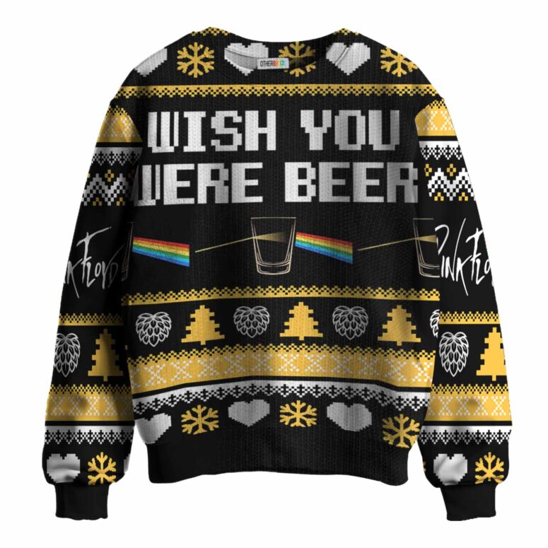 Wish You Were Beer Vintage Pink Floyd Christmas Ugly Sweater Wish You Were Beer Vintage Pink Floyd Christmas Ugly Sweater