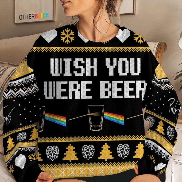 Wish You Were Beer Vintage Pink Floyd Christmas Ugly Sweater Wish You Were Beer Vintage Pink Floyd Christmas Ugly Sweater