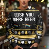 Wish You Were Beer Vintage Pink Floyd Christmas Ugly Sweater Mk 8 - OtherBrick