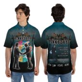 Wish You Were Here Desert Man In Bowler Diver Shakehand Polo Shirt Man Front Back Mockup - OtherBrick