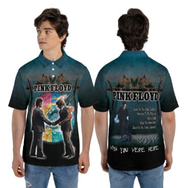 Wish You Were Here Desert Man in Bowler Diver Shakehand Polo Shirt