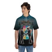 Wish You Were Here Desert Man In Bowler Diver Shakehand Polo Shirt Man Front Mockup - OtherBrick