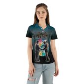 Wish You Were Here Desert Man In Bowler Diver Shakehand Polo Shirt Woman Front Mockup - OtherBrick
