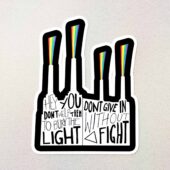 Don’t Give In Without A Fight Pink Floyd Kiss Cut Sticker Mockup 1 - OtherBrick