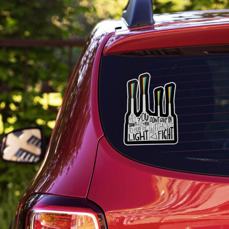 Don’t Give In Without A Fight Pink Floyd Kiss Cut Sticker Don’t Give In Without A Fight Pink Floyd Kiss Cut Sticker