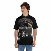 Pink Floyd Band On The Moon Animals Albums Cover Polo Shirt Man Front Mockup - OtherBrick