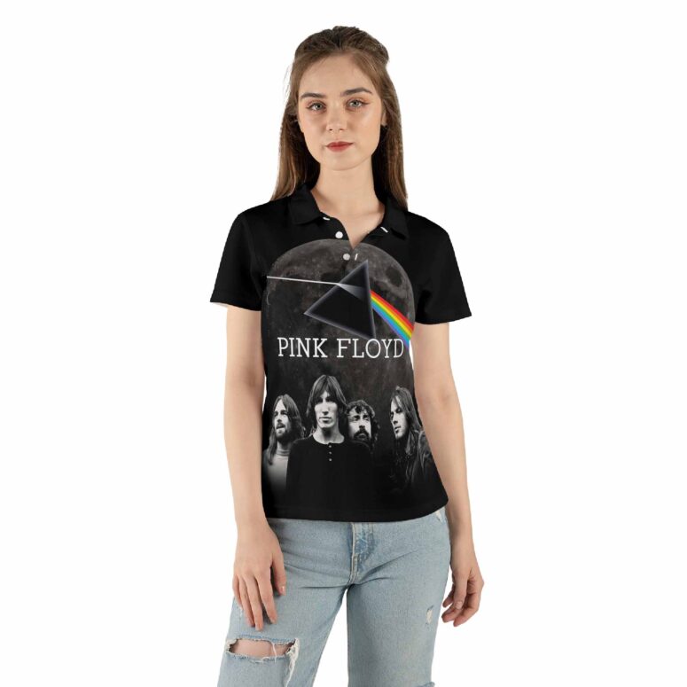 Pink Floyd Band On The Moon Animals Albums Cover Polo Shirt Pink Floyd Band On The Moon Animals Albums Cover Polo Shirt