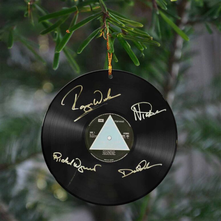 Pink Floyd Dark Side Of The Moon Signed Vinyl Record Ceramic Ornament