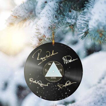 Pink Floyd Dark Side Of The Moon Signed Vinyl Record Ceramic Ornament