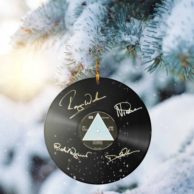 Pink Floyd Dark Side Of The Moon Signed Vinyl Record Ceramic Ornament
