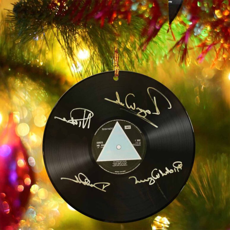 Pink Floyd Dark Side Of The Moon Signed Vinyl Record Ceramic Ornament