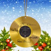 Pink Floyd Signed Gold Vinyl Record Ornament Mockup 3 - OtherBrick
