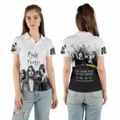 Pink Floyd The Wall Dark Side Of The Moon 50 Years Anniversary Polo Shirt Woman Front Back Mockup - OtherBrick