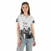 Pink Floyd The Wall Dark Side Of The Moon 50 Years Anniversary Polo Shirt Woman Front Mockup - OtherBrick