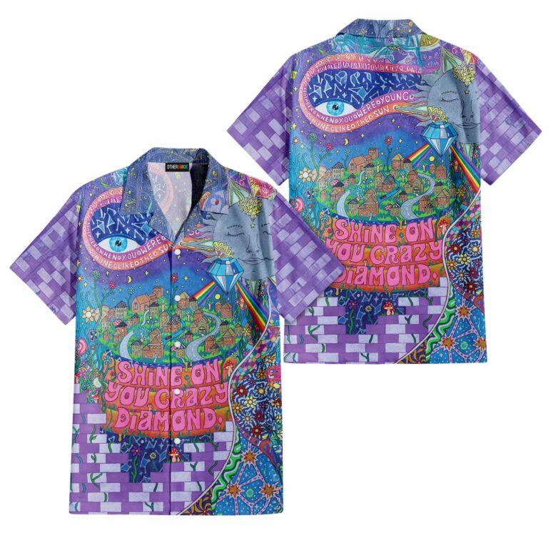 Shine On You Crazy Diamond Inspired Pink Floyd Hawaiian Shirt