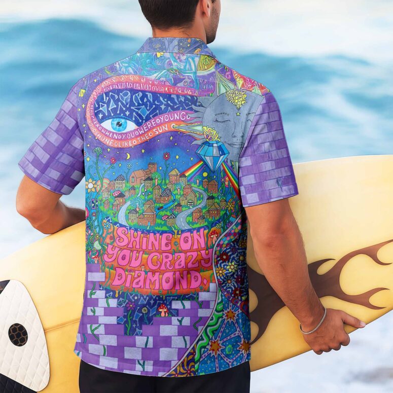 Shine On You Crazy Diamond Inspired Pink Floyd Hawaiian Shirt