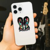 Vintage Pink Floyd Division Bell Colored Drawing Art Kiss Cut Sticker