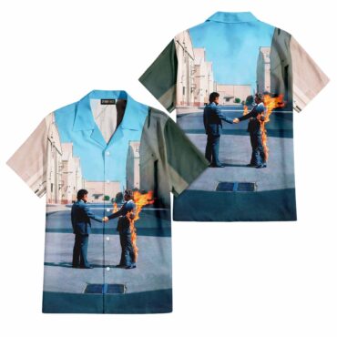 Wish You Were Here Album Cover HandShake Pink Floyd Hawaiian Shirt