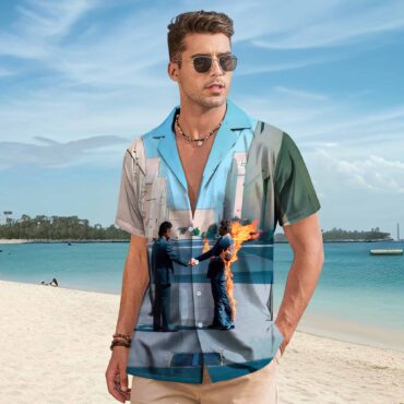 Wish You Were Here Album Cover HandShake Pink Floyd Hawaiian Shirt